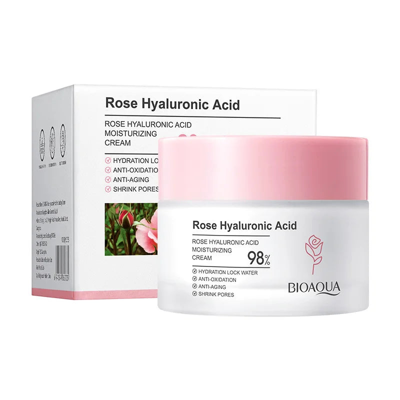 CREMA FACIAL DE ROSAS Y ÁCIDO HIALURÓNICO BIOAQUA